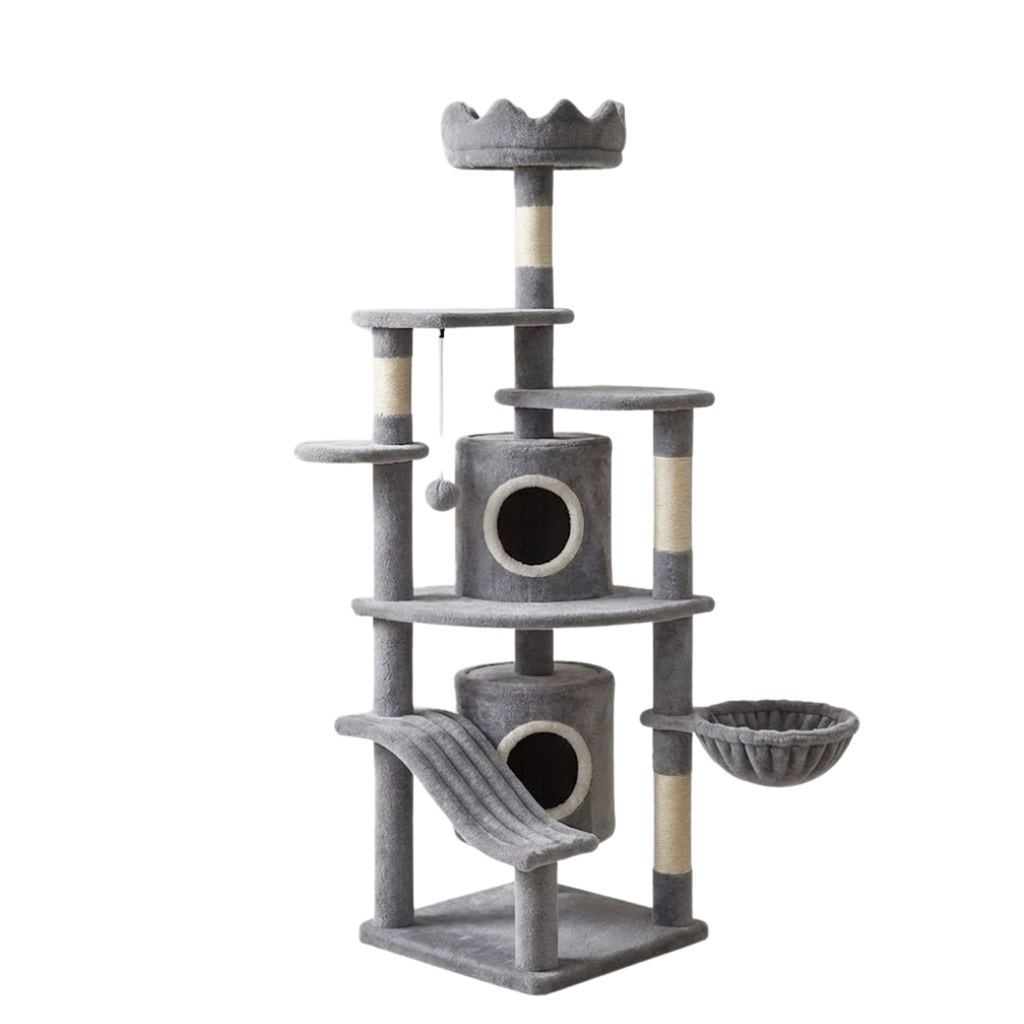 Cat Tree Multi-Level Tower Scratching Post Condos Hammock