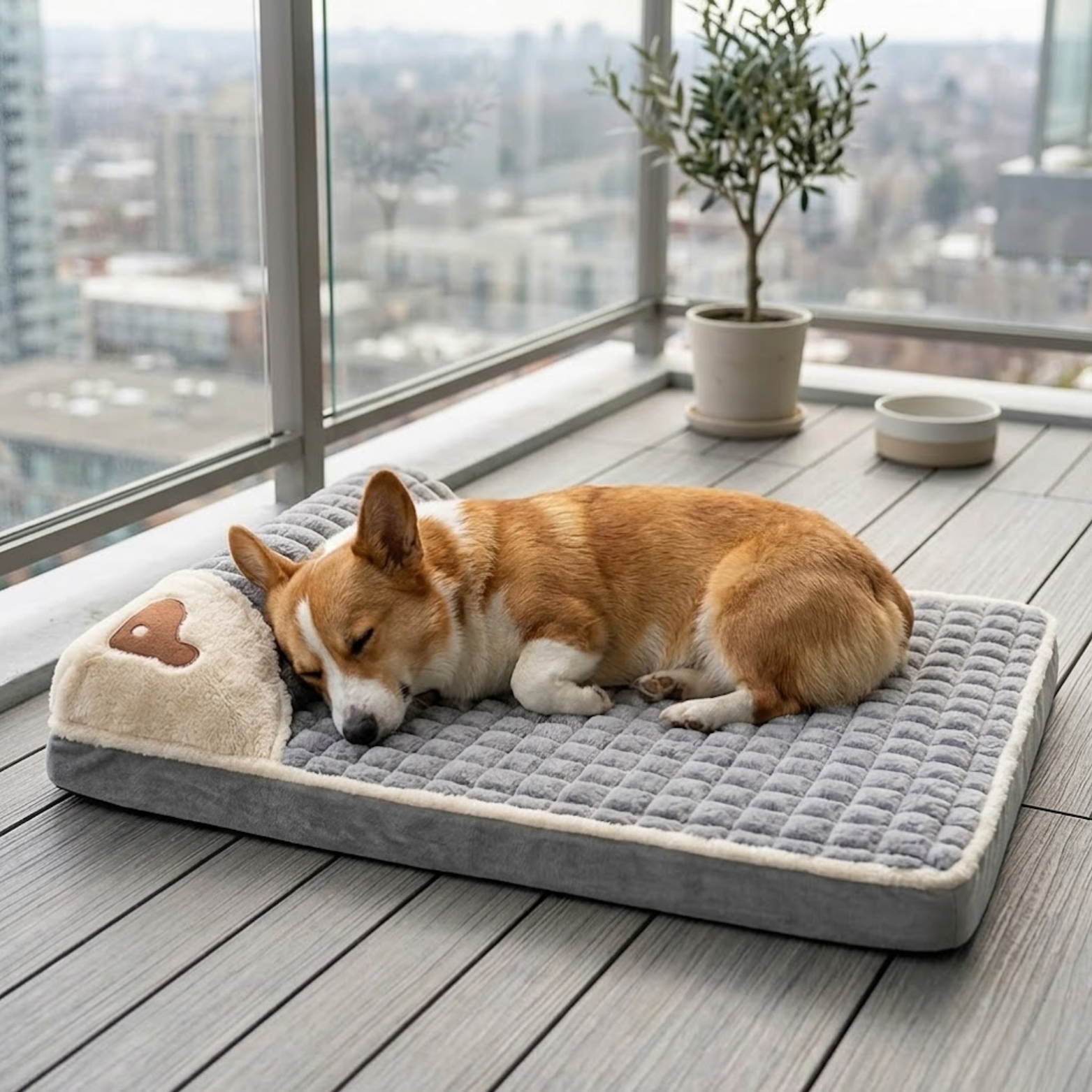 Machine Washable Dog Bed Removable Cotton Puppy Cushion Memory Foam Pet Pillow