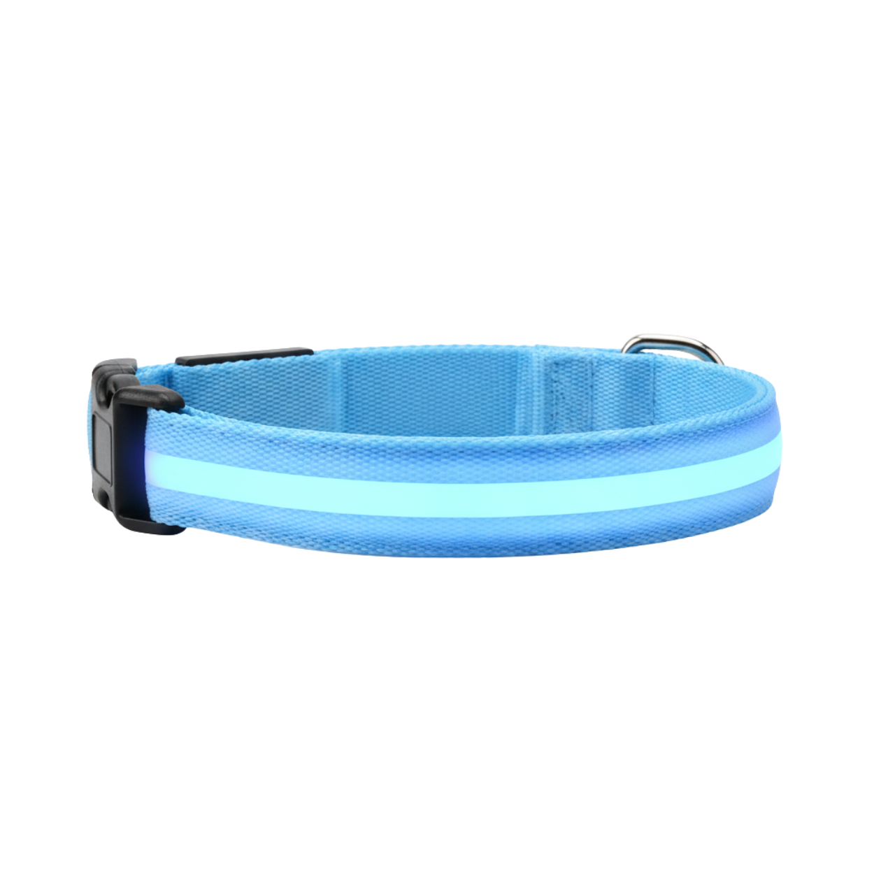 LED Glowing Dog Collar USB Rechargeable Nylon Light Up Pet Safety Harness Adjustable