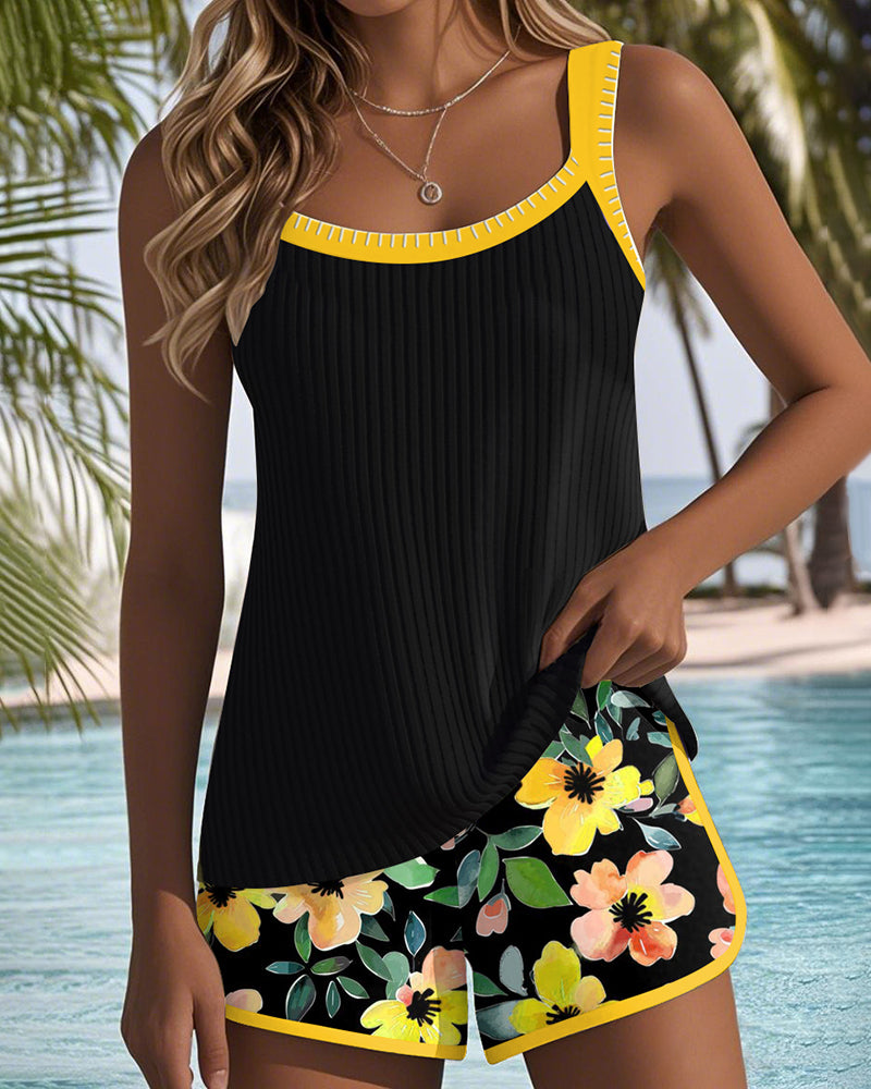 Tummy control tankini set | Two-piece swimsuit for beach