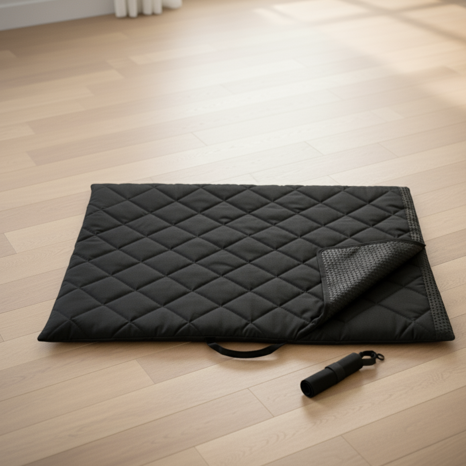 Portable washable dog sleeping mat with water resistant cushion