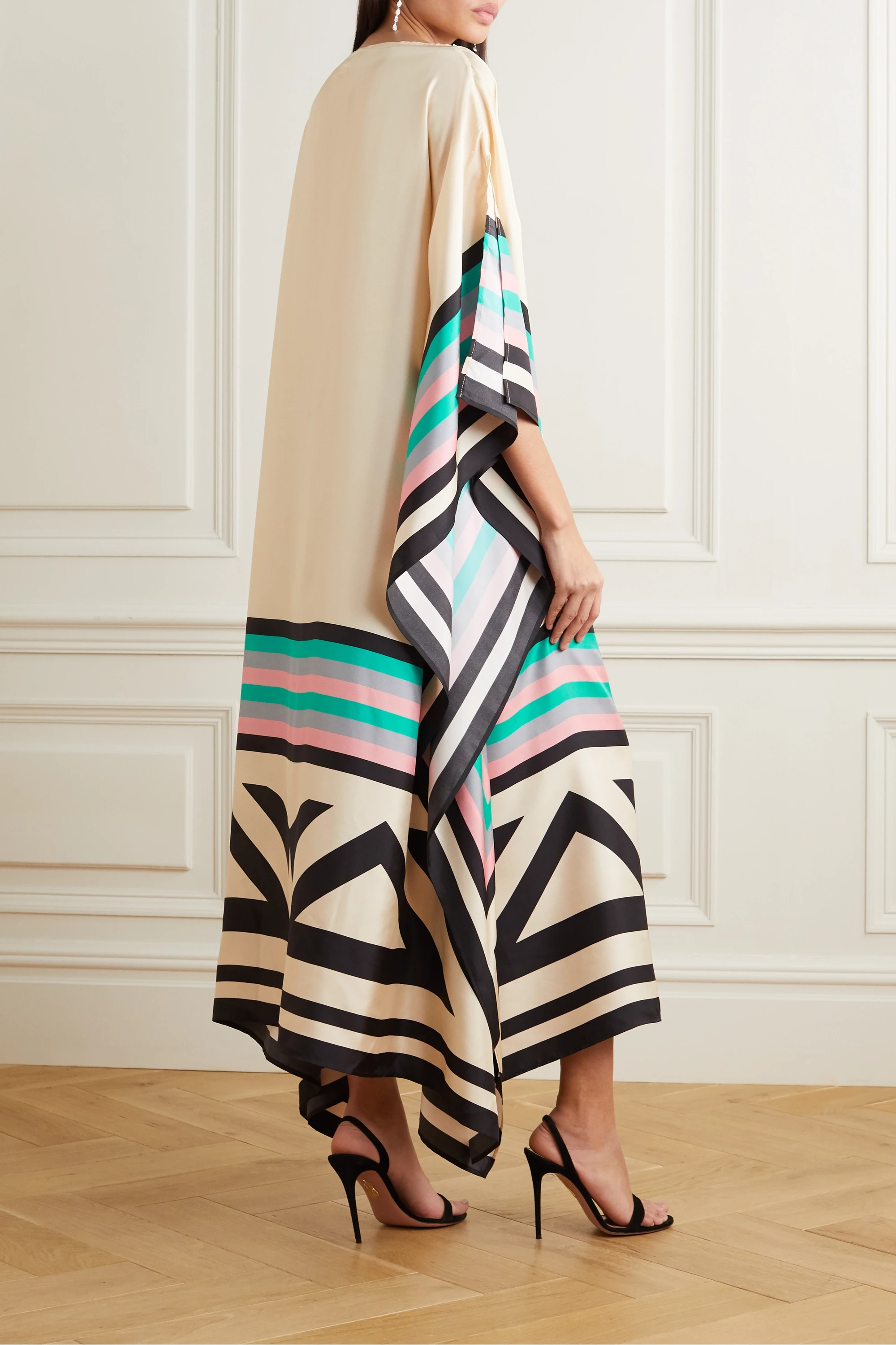 Women's kimono maxi dress with batwing sleeves — summer