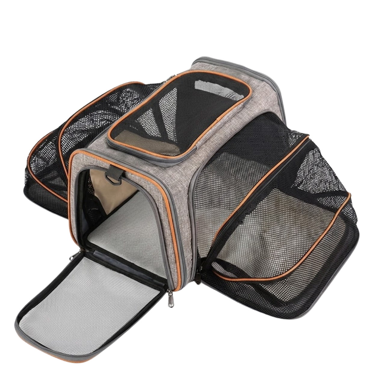 Expandable Soft-Sided Pet Carrier with Breathable Mesh for Small Dogs and Cats