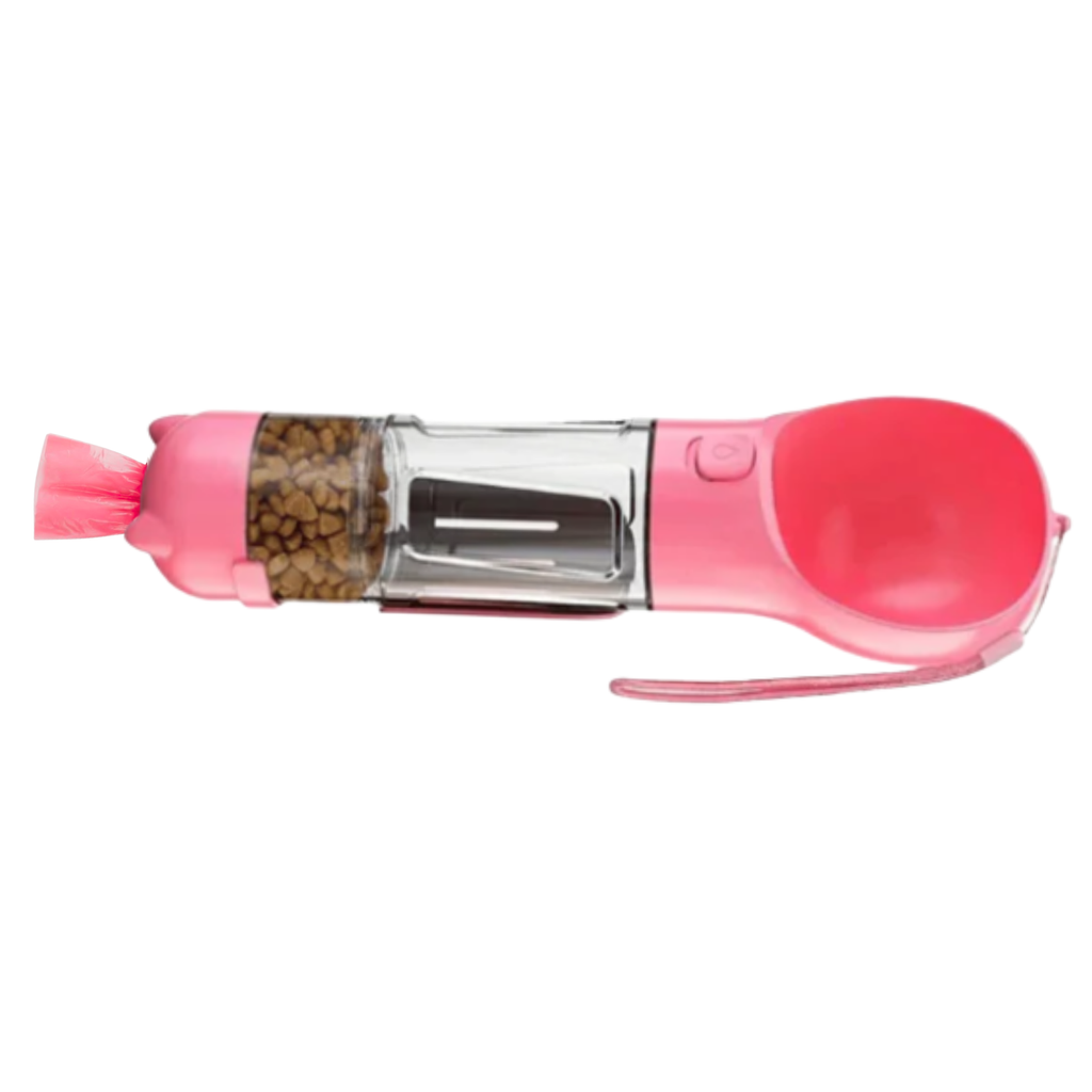 Portable Dog Water Bottle with Food Feeder Bowl and Waste Bag Dispenser