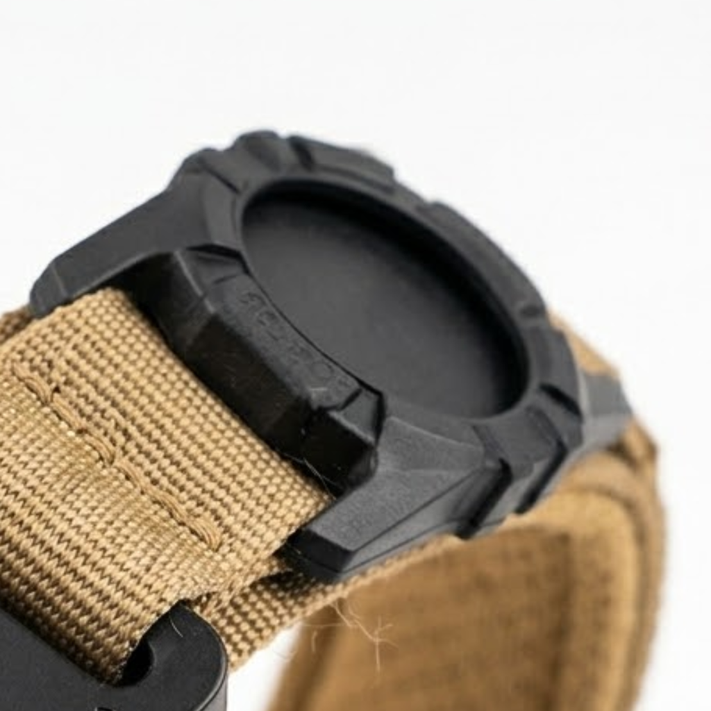 Tactical AirTag Dog Collar with Control Handle and Metal Buckle for Medium Large Dogs