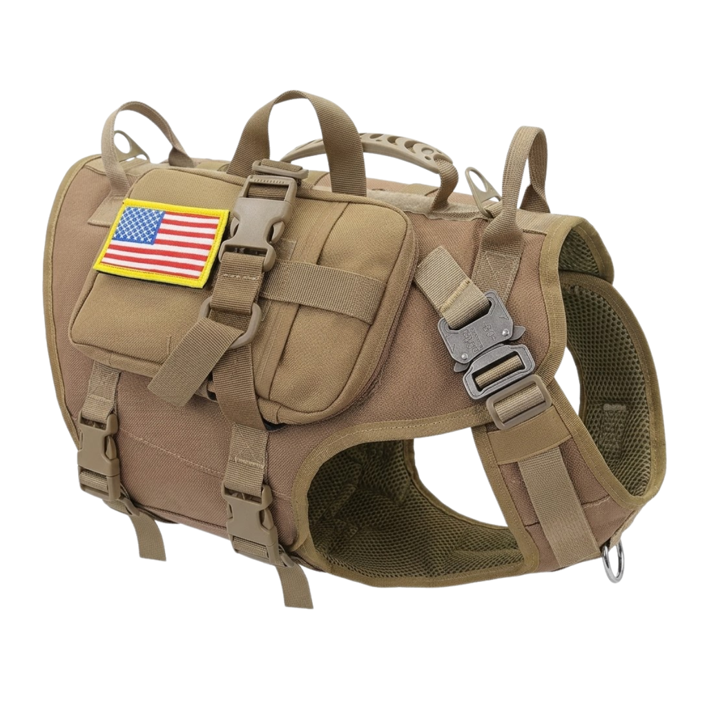 Tactical Dog Harness Military Nylon No Pull Vest With Molle Pouches and Handle