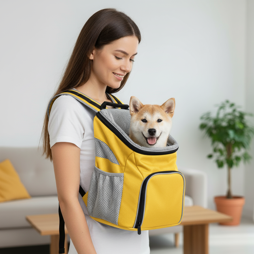 Thickened sponge pet carrier backpack for front or back travel