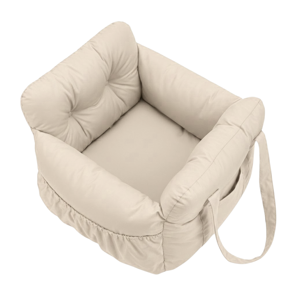 Dog Car Seat Bed with Safety Belt and Secure Straps for Travel