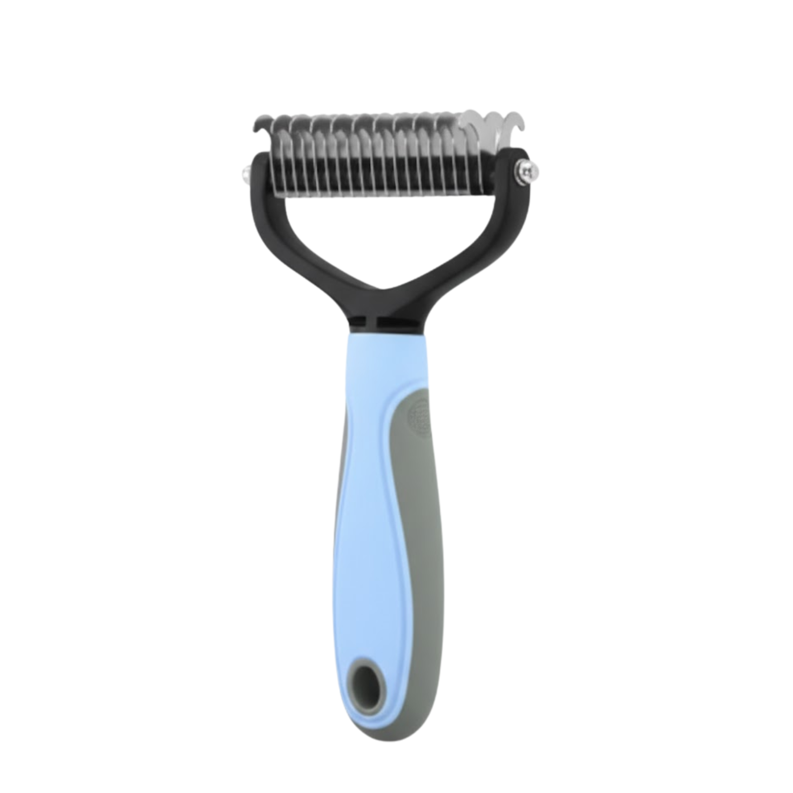 Pet Deshedding Brush Double Sided Stainless Steel Grooming Tool for Cats and Dogs