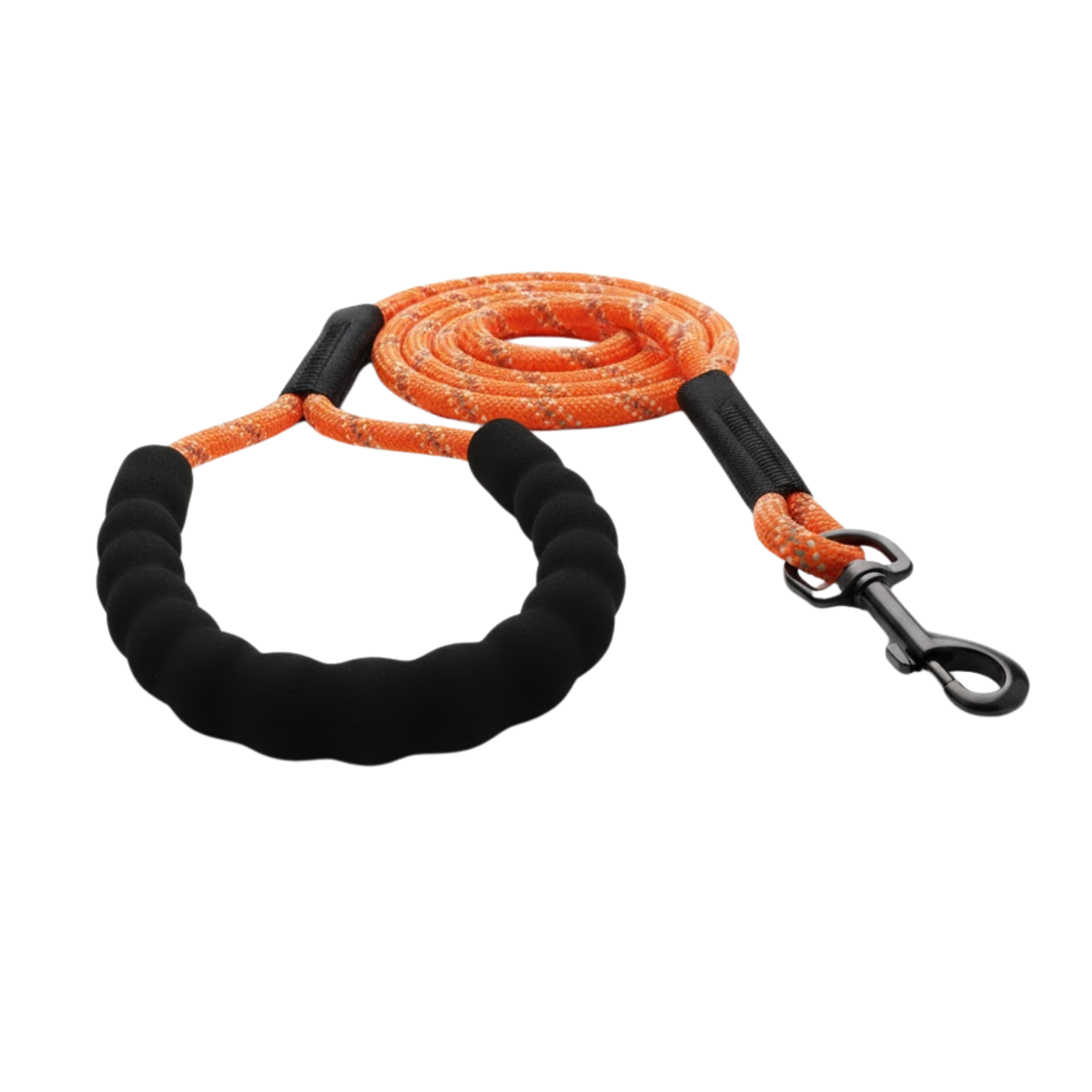 Long Reflective Nylon Dog Leash with Padded Foam Handle for Training and Walking