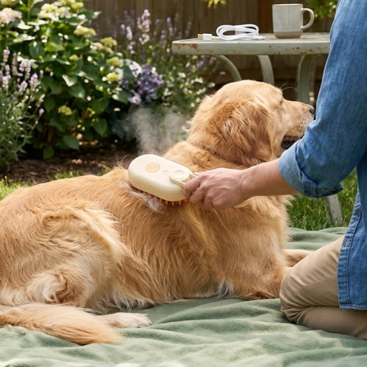 Electric Steamy Pet Brush for Cats and Dogs Portable 3-in-1 Massage Grooming Comb