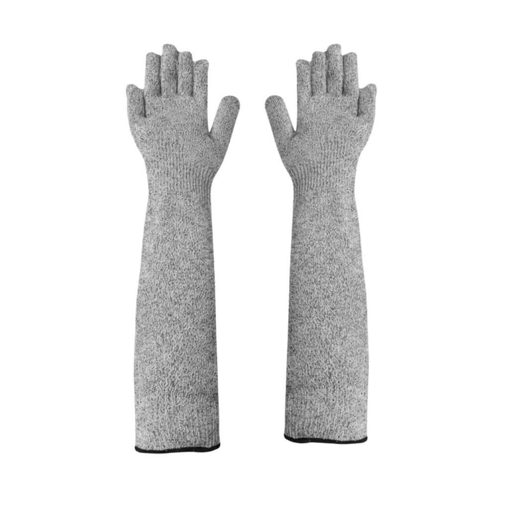 Anti-Bite Pet Grooming Gloves HPPE Scratch Proof Arm Sleeves for Cat Dog Nail Trimming