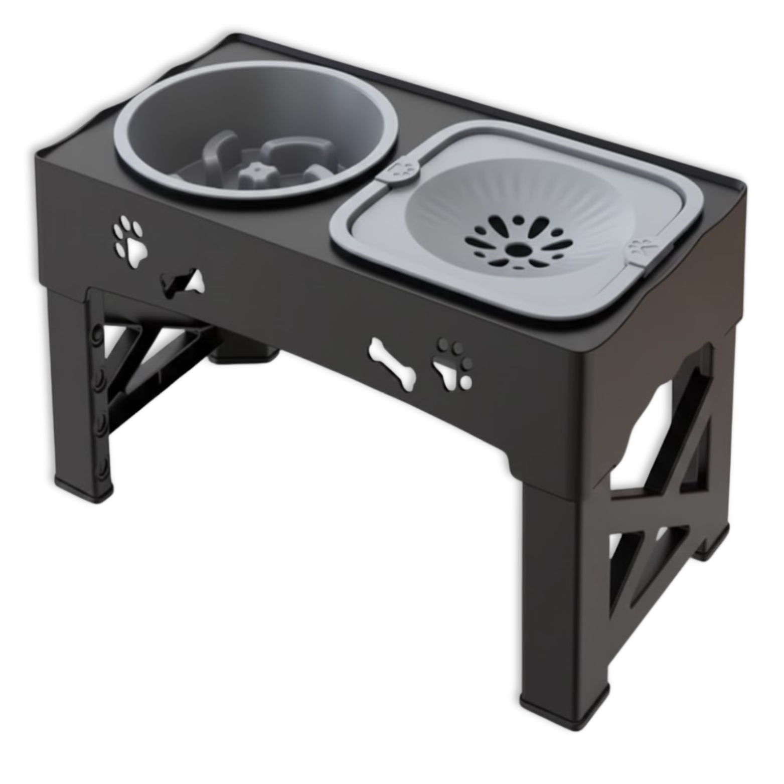 3-in-1 Pet Feeder Slow Feed Bowls Double Foldable