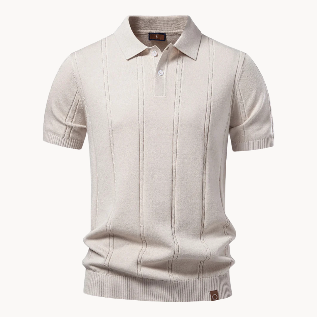 Polo shirt for men — modern fit ribbed texture — daily casual style