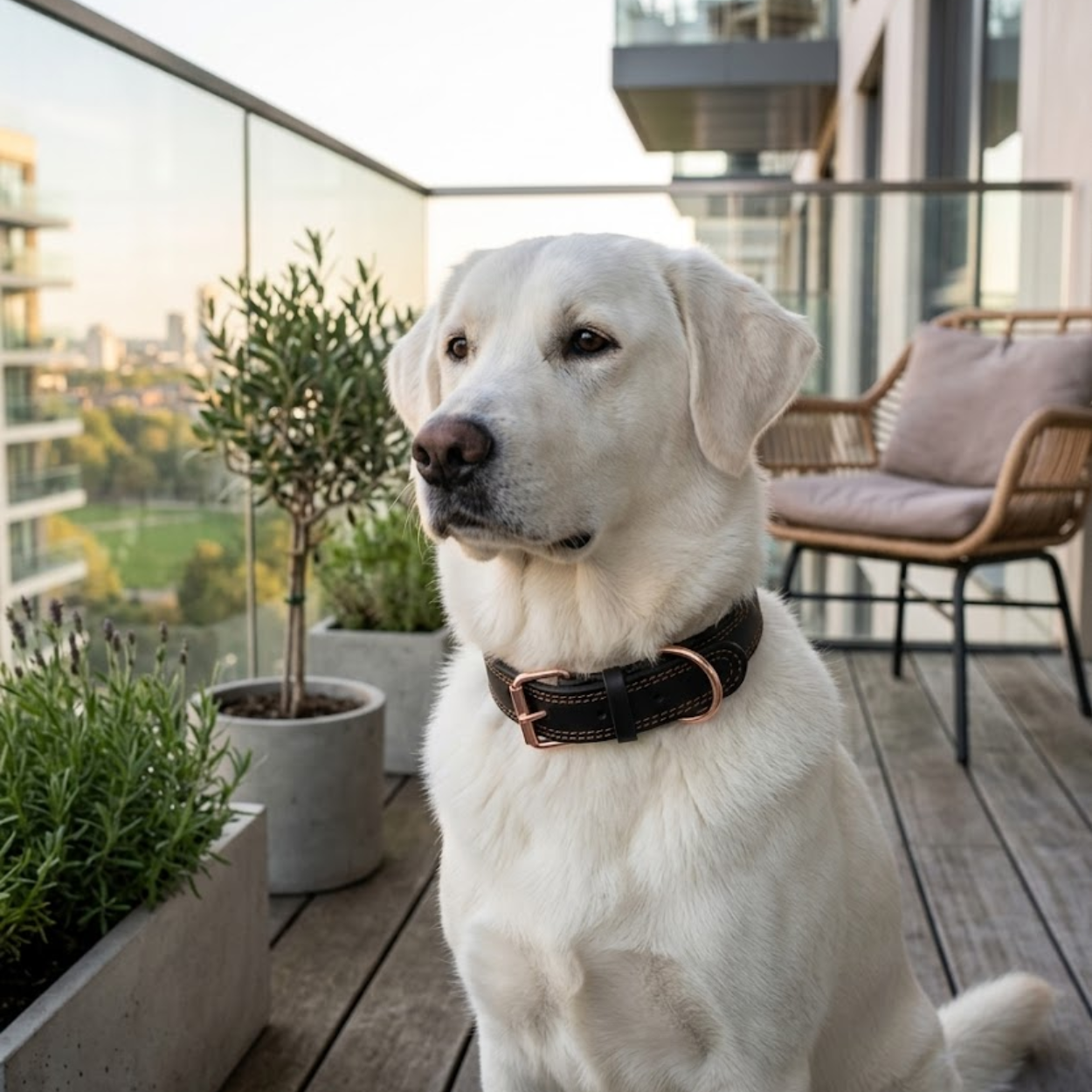 Genuine Leather Dog Collar Durable Heavy-Duty Pet Collar with Double D-Ring