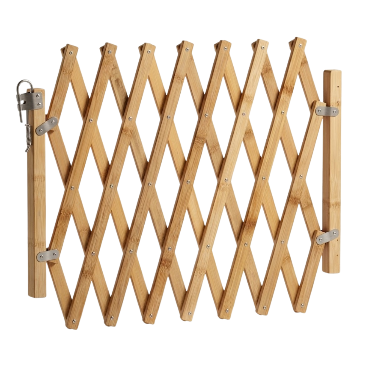 Retractable Wood Pet Gate Expandable Safety Fence for Dogs Stairs and Doorways