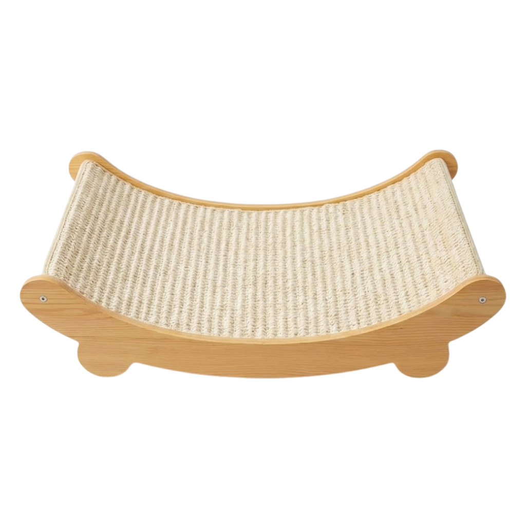 Wooden Cat Scratcher Bed with Sisal Grinding Surface and Detachable Frame
