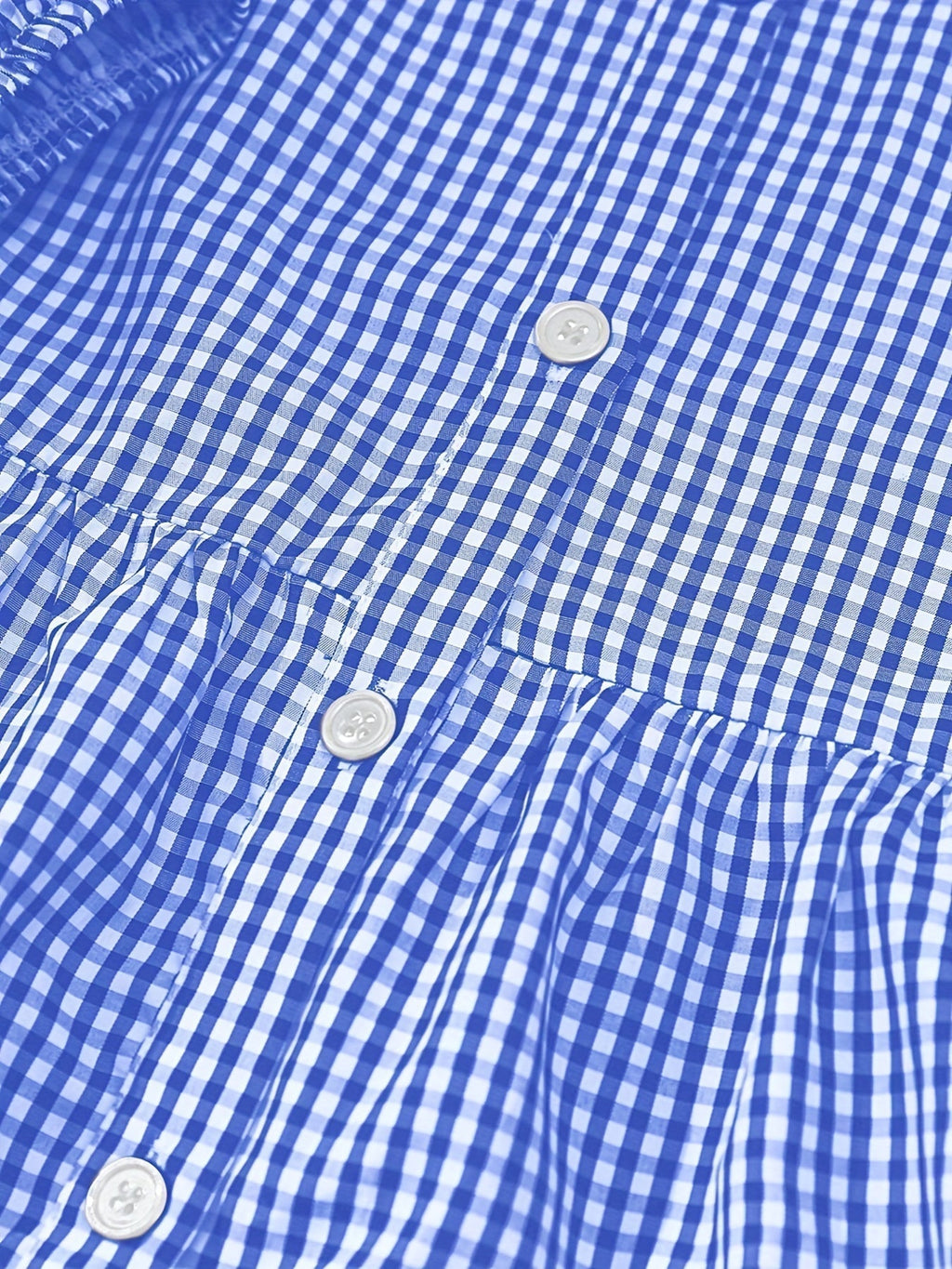 Cotton Gingham Tiered Mini Shirt Dress