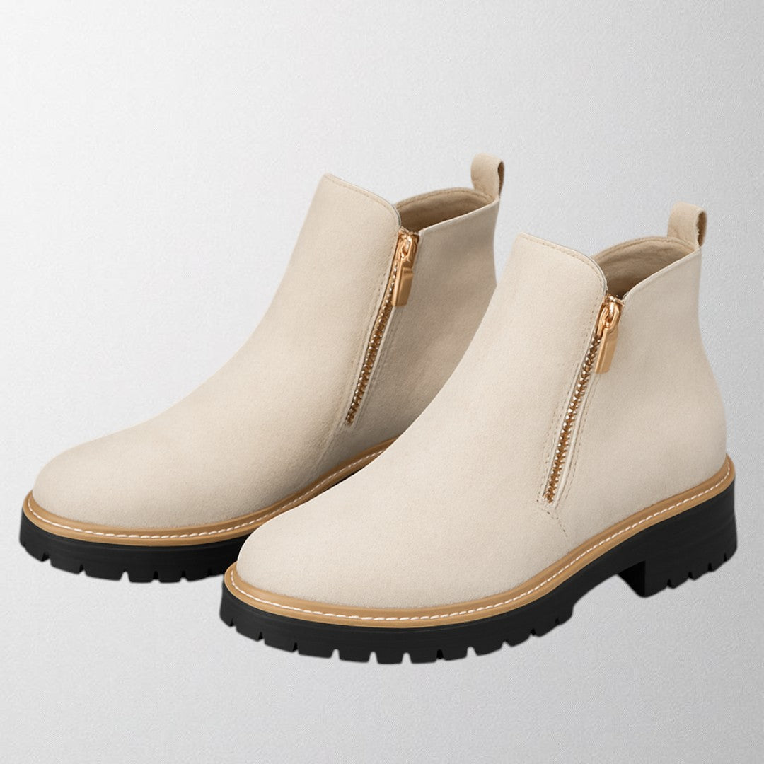 Women's Shoes Round Toe Side Zip Sleek Silhouette Office Casual Evening