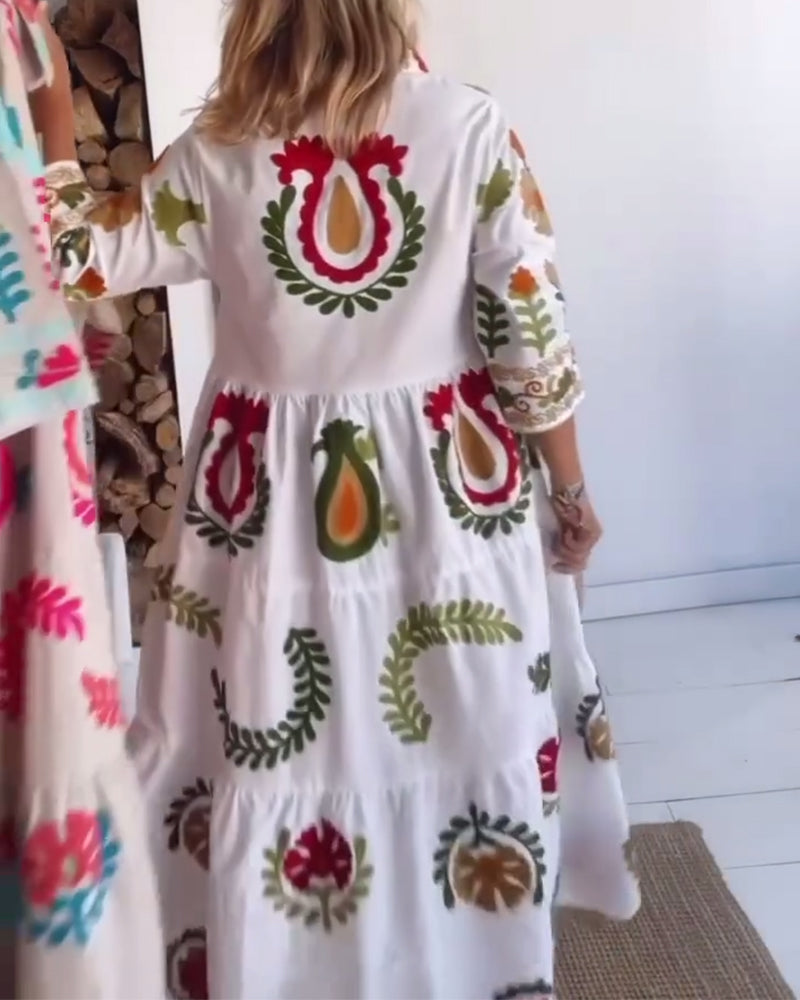 Women's Floral Graphic Midi Dress