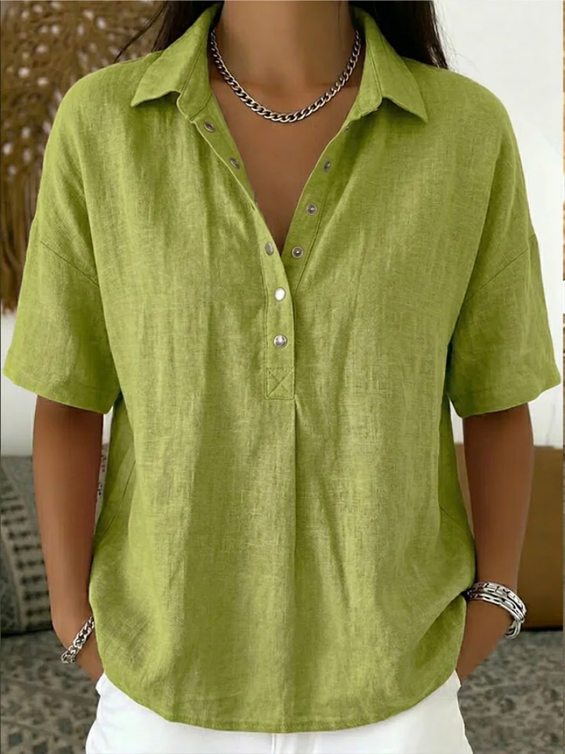 Women's Relaxed Button-Up Blouse