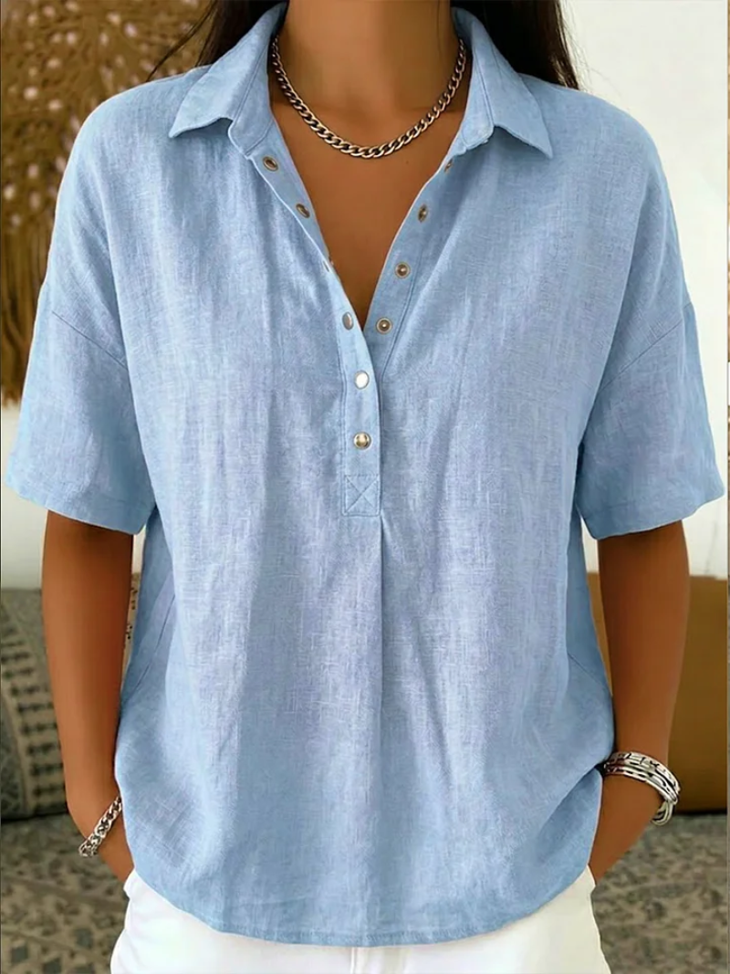 Women's Relaxed Button-Up Blouse