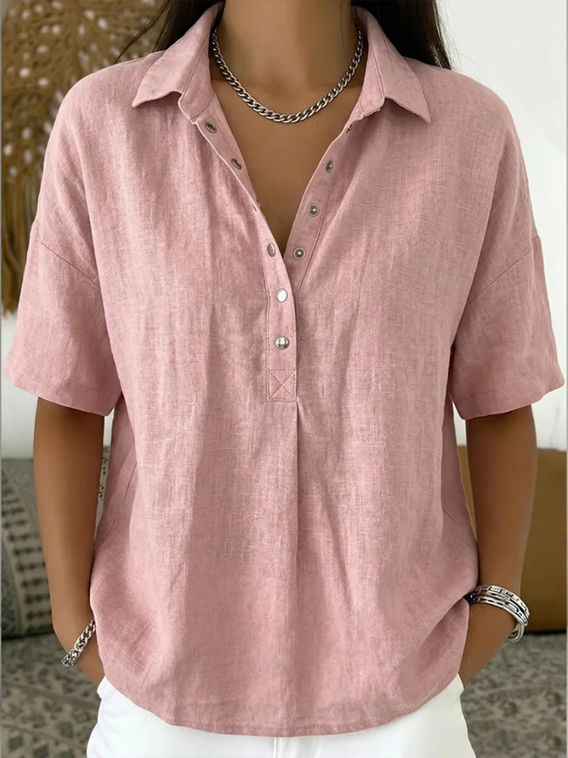 Women's Relaxed Button-Up Blouse