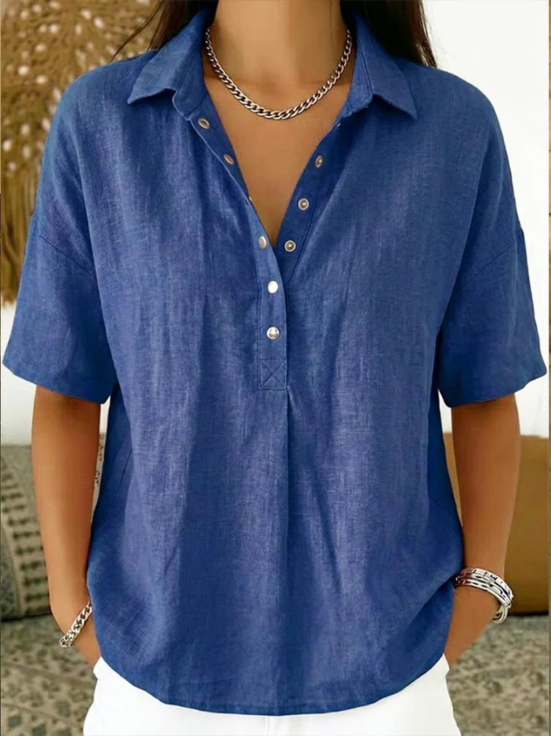 Women's Relaxed Button-Up Blouse