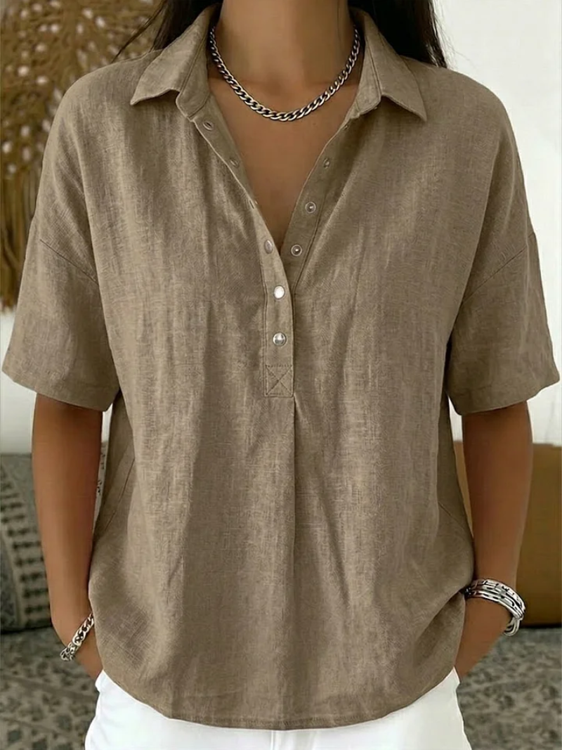 Women's Relaxed Button-Up Blouse
