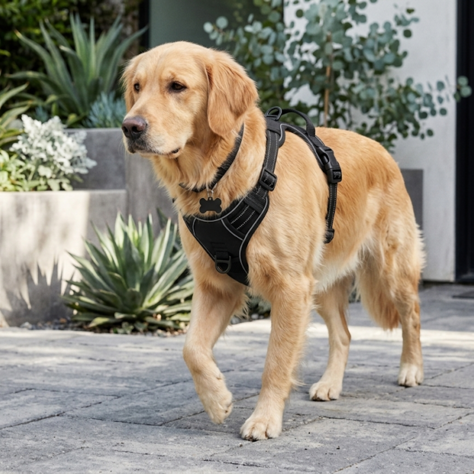 Reflective No-Pull Dog Harness with Control Handle and Adjustable Mesh Vest