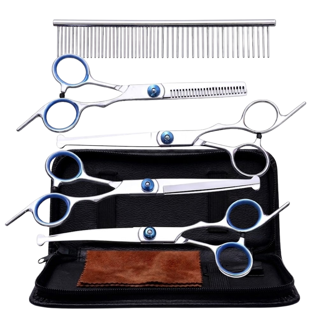 Dog Grooming Scissors Set Stainless Steel Pet Hair Thinning Shears with Safety Tips