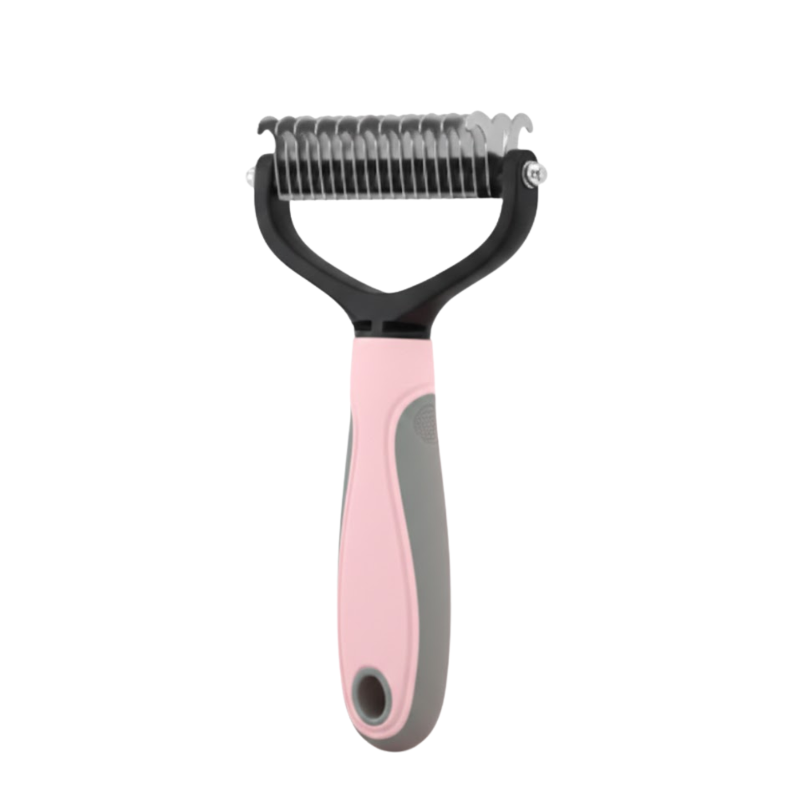 Pet Deshedding Brush Double Sided Stainless Steel Grooming Tool for Cats and Dogs