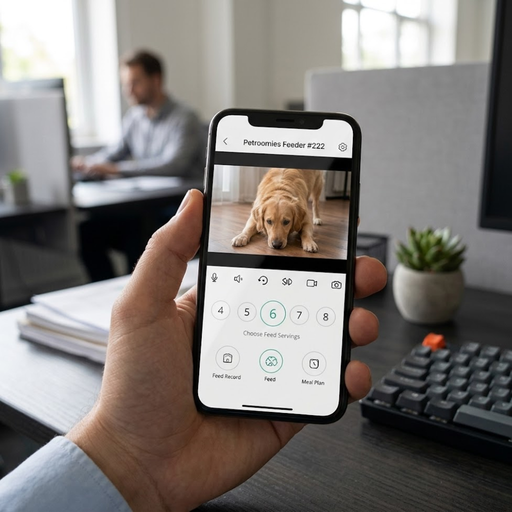 Automatic Pet Feeder with Wi-Fi Camera and Remote App Control for Cats and Dogs