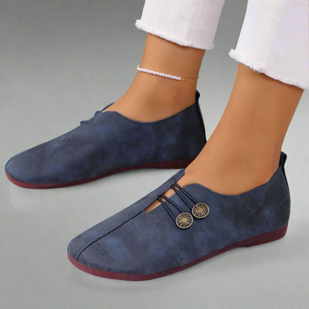 Women's suede moccasins — slip-on loafers for casual daily walking