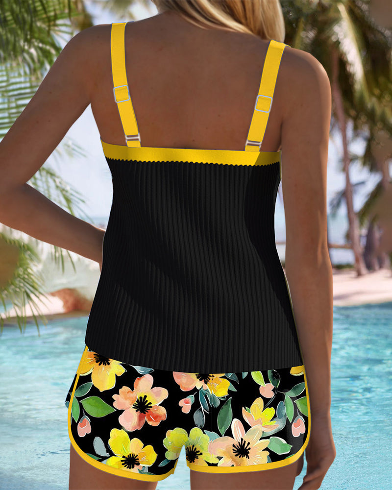 Tummy control tankini set | Two-piece swimsuit for beach