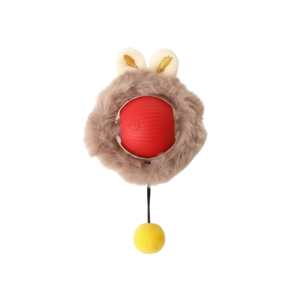 Interactive Motion Activated Cat Toy Ball with Hide and Seek Cloth Pouch Cover