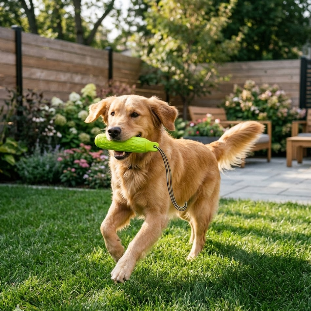 Durable Rubber Dog Chew Toy with Rope for Large Breed Aggressive Chewers Training