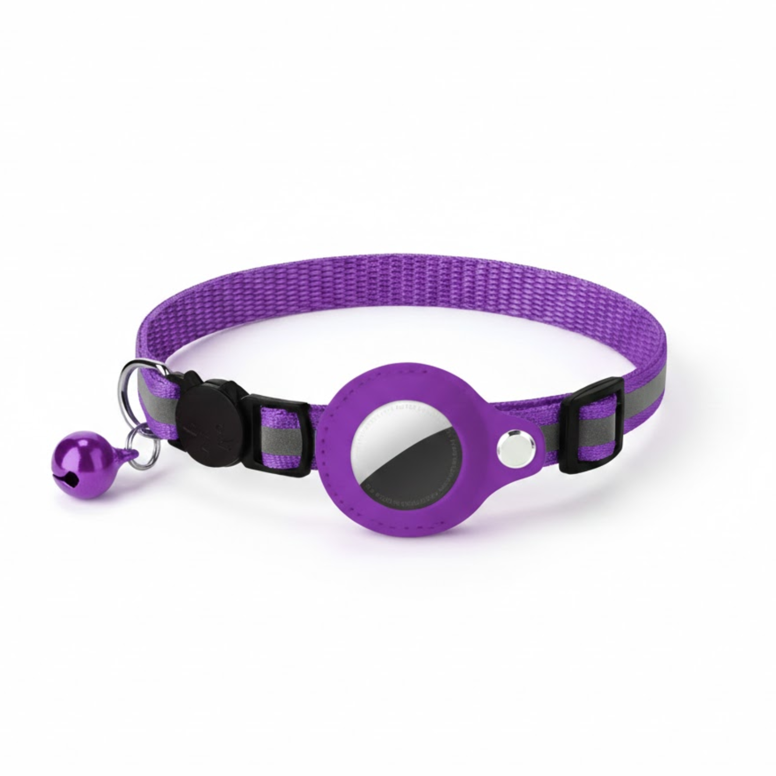 Reflective Cat AirTag Collar with Breakaway Buckle Bell and GPS Tracker Case