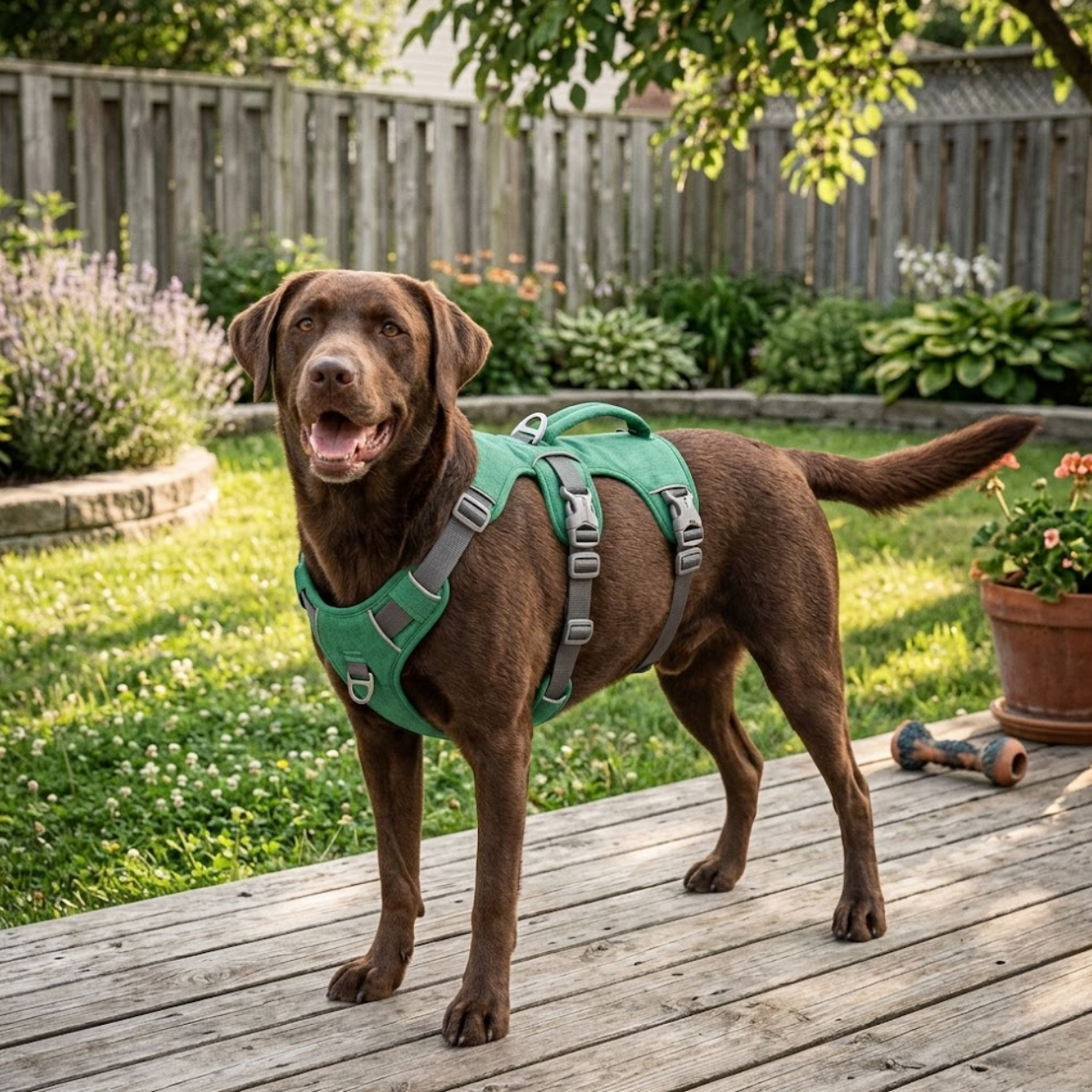 Reflective Nylon Dog Harness with Padded Vest and Adjustable Lifting Handle