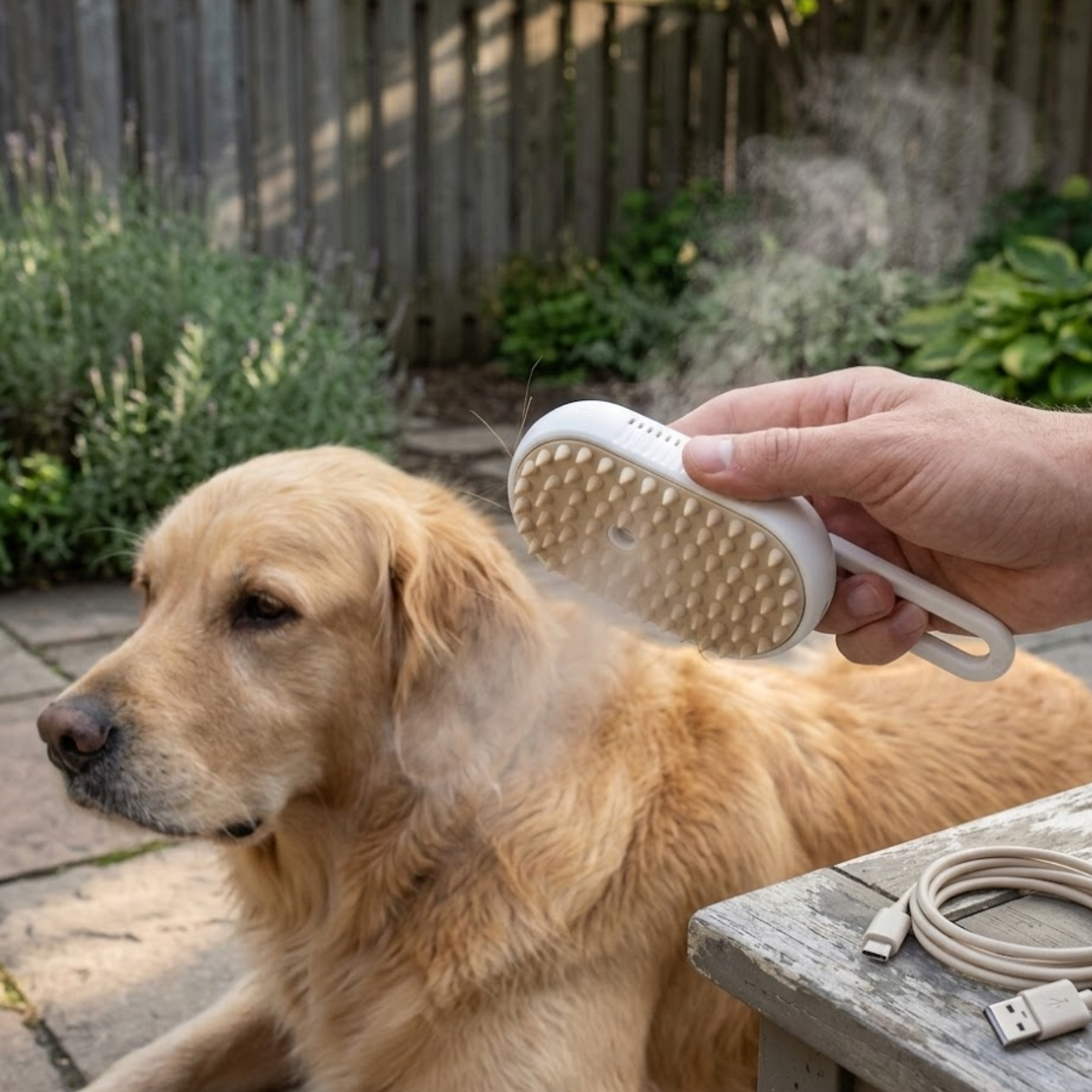 Electric Steamy Pet Brush for Cats and Dogs Portable 3-in-1 Massage Grooming Comb