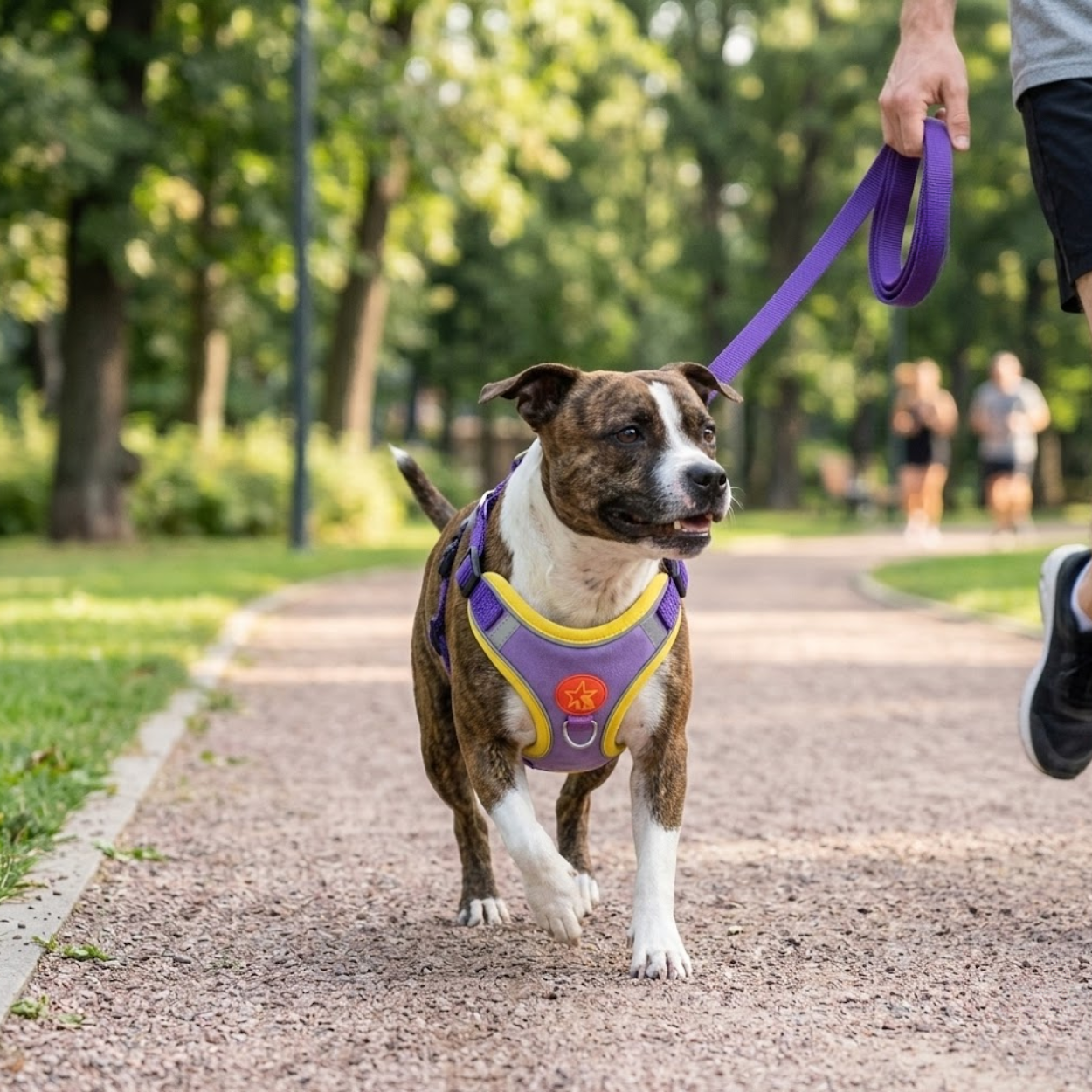 Reflective Nylon Dog Harness and Leash Set with Breathable Soft Mesh Lining