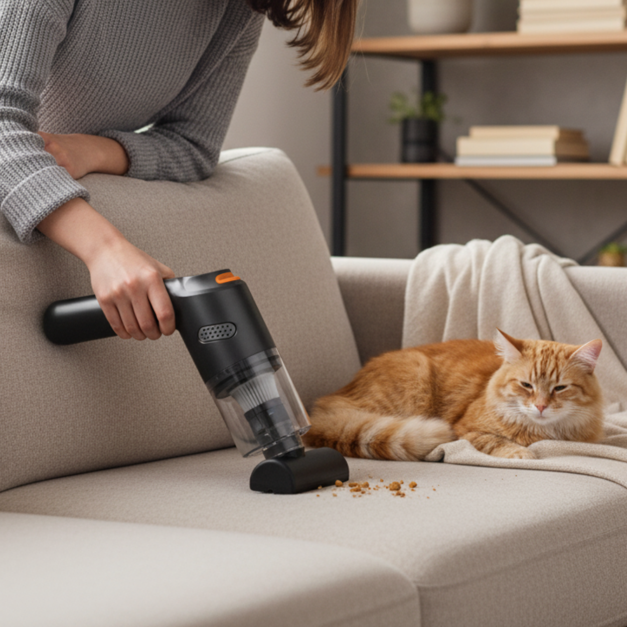 Handheld Cordless Car Vacuum Cleaner 15000Pa Strong Suction Portable Pet Hair Absorber