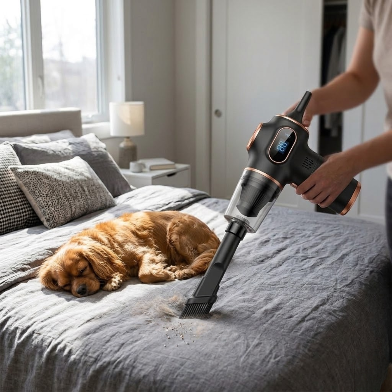 Handheld Cordless Car Vacuum Cleaner 60W High Power Pet Hair Suction Portable Hoover