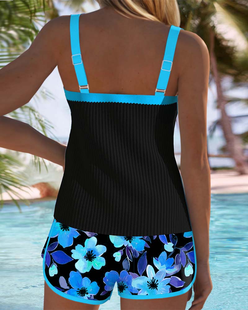 Tummy control tankini set | Two-piece swimsuit for beach