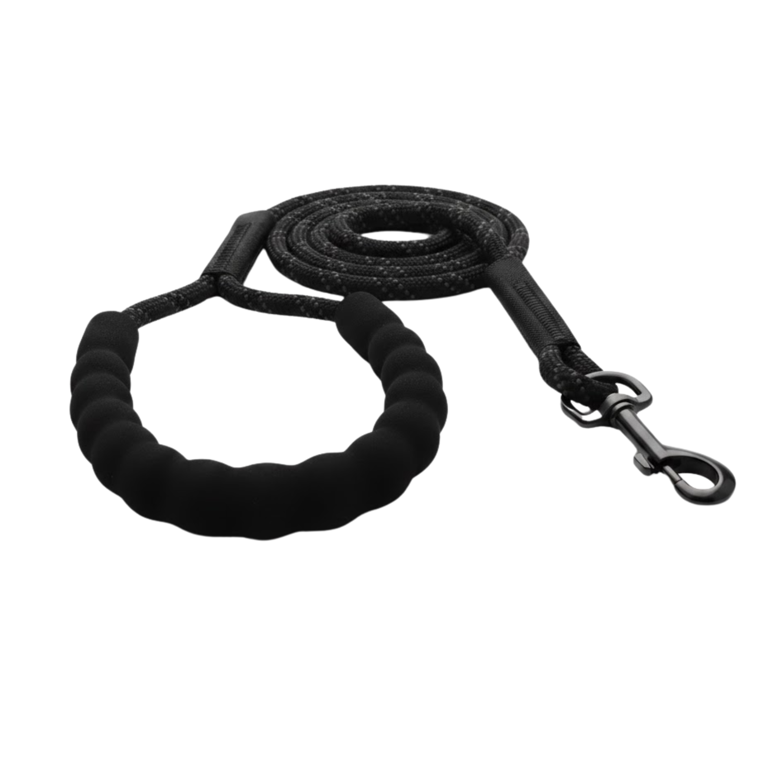Long Reflective Nylon Dog Leash with Padded Foam Handle for Training and Walking