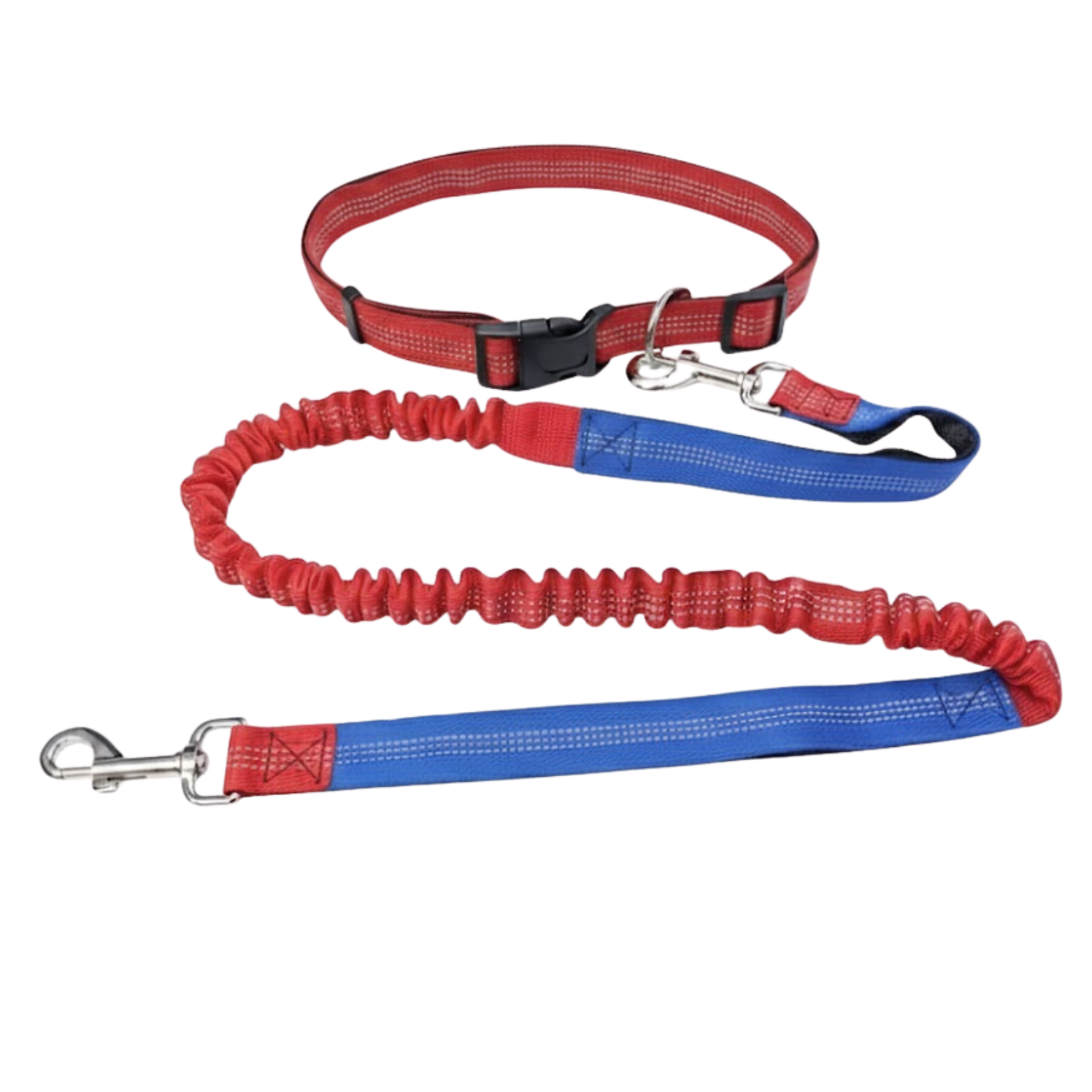 Hands Free Dog Leash for Running Elastic Nylon Bungee Leash with Waist Belt