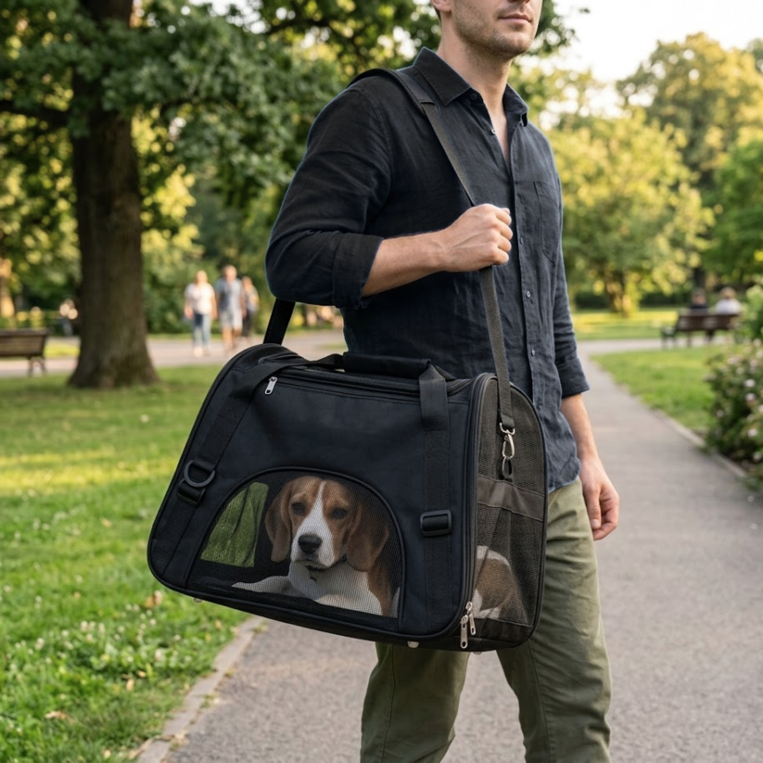 Breathable Mesh Pet Carrier Bag for Cats and Small Dogs with Shoulder Strap