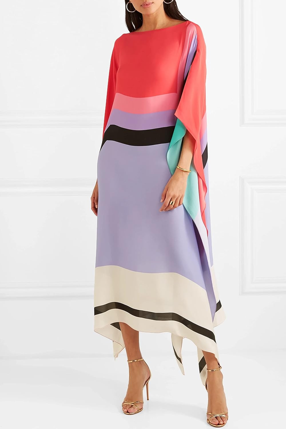 Women's kimono maxi dress with batwing sleeves — summer