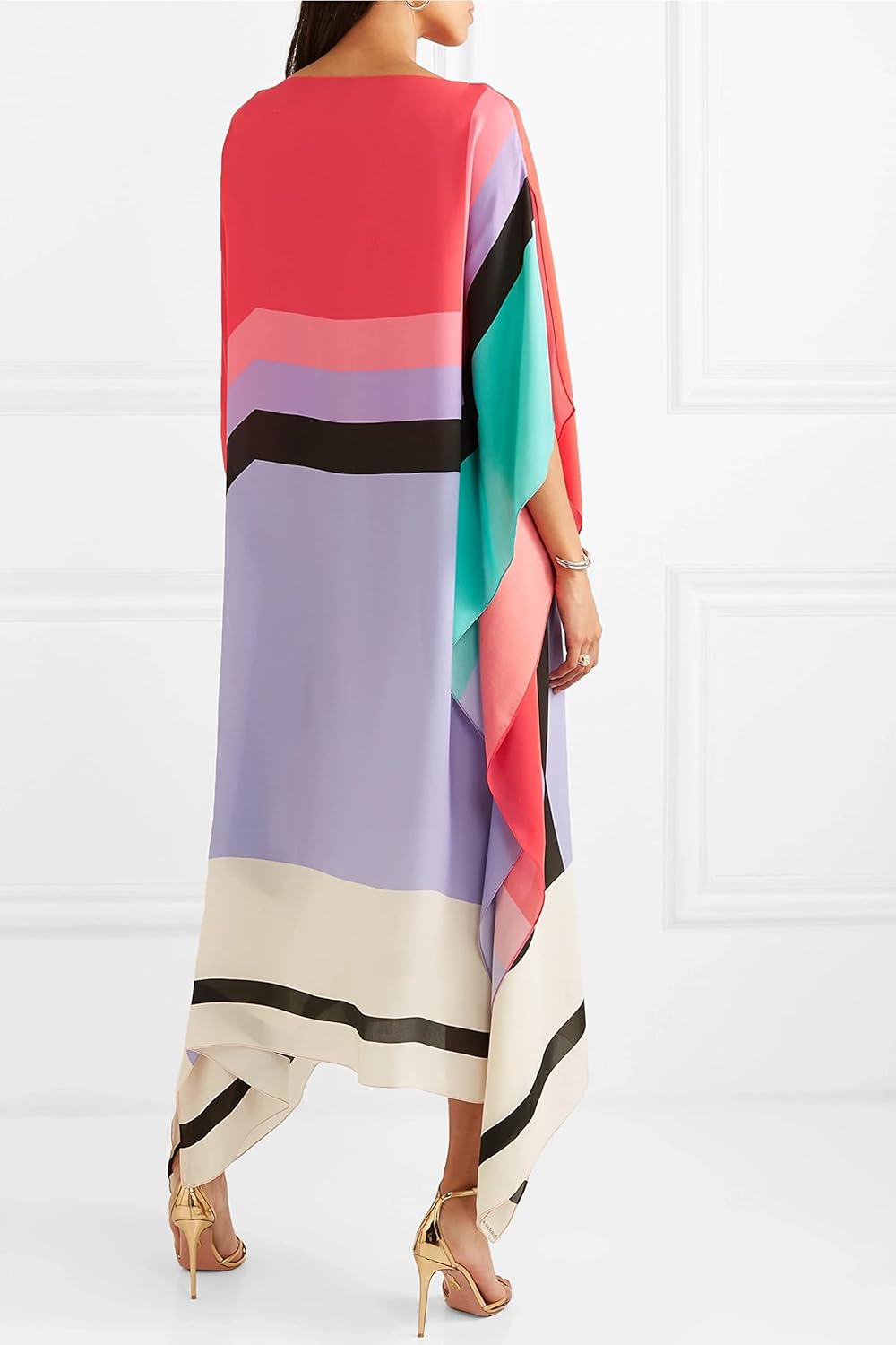 Women's kimono maxi dress with batwing sleeves — summer