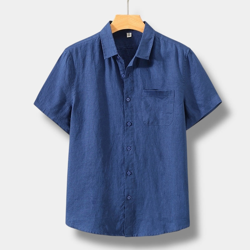 Short sleeve shirt for men — relaxed cut front pocket — daily casual style